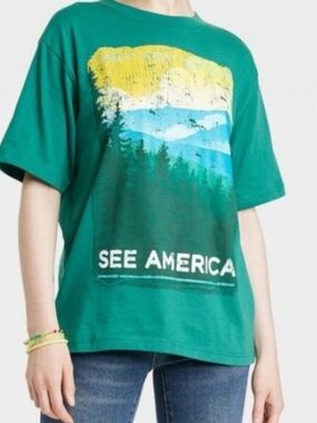 See America Graphic Tee  - Green 0029